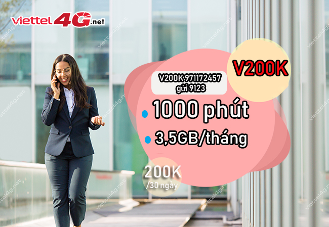 Đăng ký gói V200K Viettel Đăng ký gói V200K Viettel