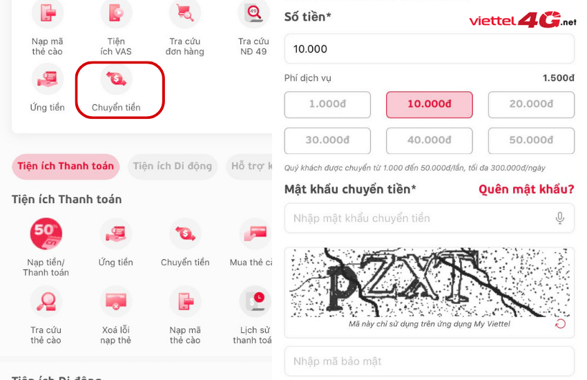 chuyen tien my viettel