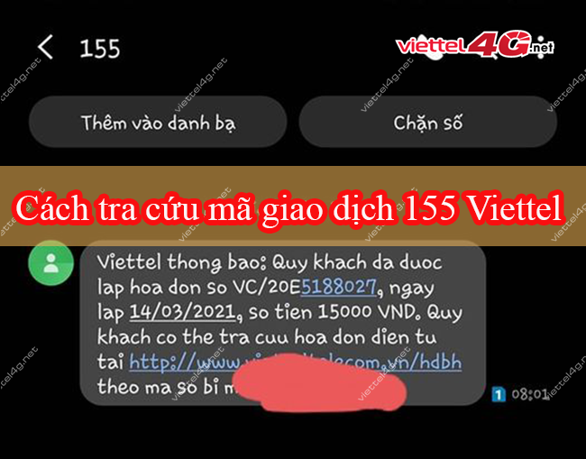 Tra cứu mã giao dịch 155 của Viettel