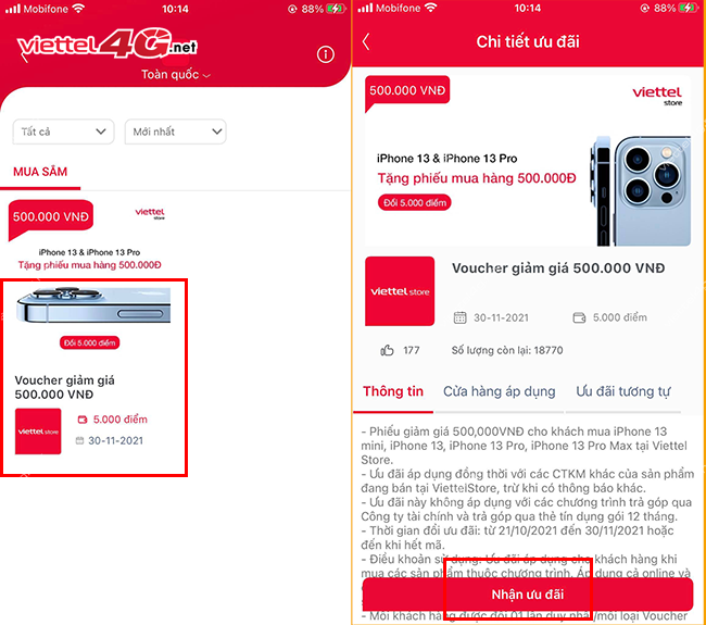 Khuyến mãi đổi điểm Viettel++ mua iPhone 13 Khuyến mãi đổi điểm Viettel++ mua iPhone 13