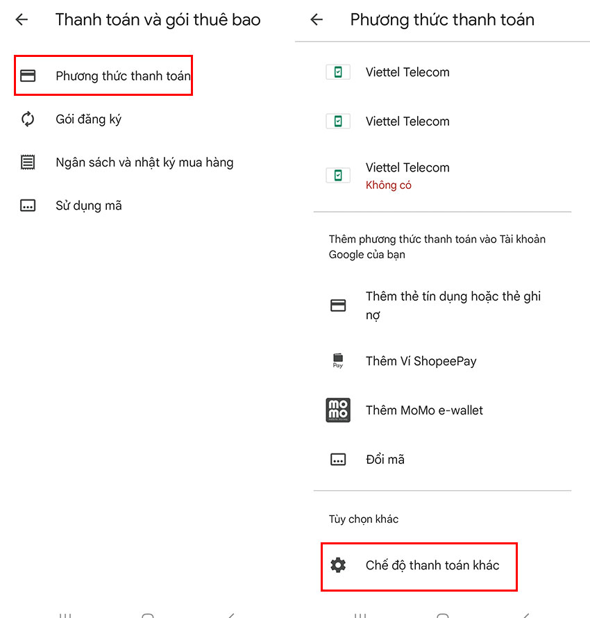 huy thanh toan google play bang viettel