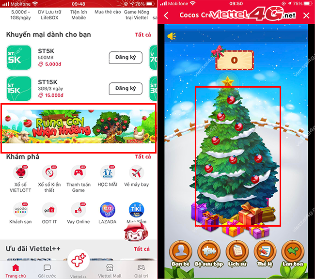 Game rung cây nhận thưởng Viettel Game rung cây nhận thưởng Viettel