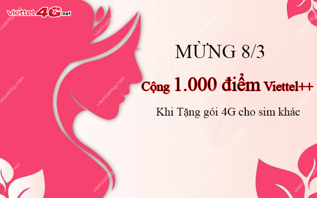 Khuyến mãi tặng điểm Viettel++ mừng 8/3 2022