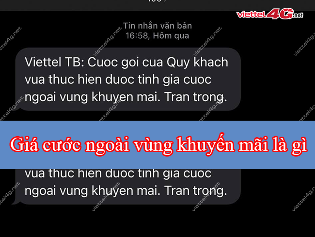 Giá cước ngoài vùng khuyến mãi 