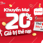 khuyen mai the nap viettel 25 thang 11 nam 2022