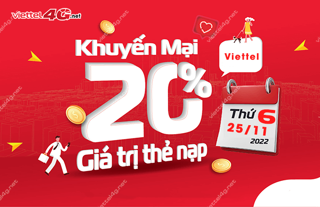 khuyen mai the nap viettel 25 thang 11 nam 2022