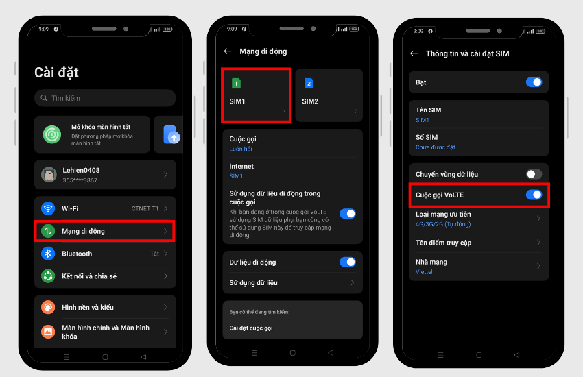 Kich hoat VoLTE Viettel tren dien thoai Android 