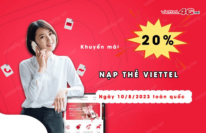 khuyen mai nap the viettel 10 8 2023