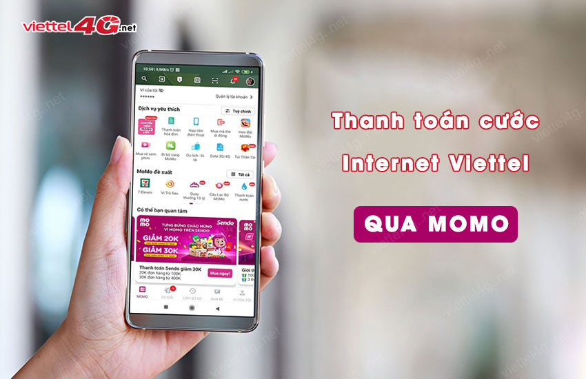 thanh toan cuoc internet viettel qua momo