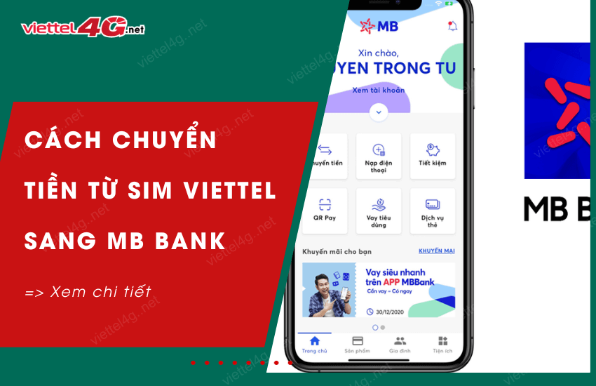 cach chuyen tien tu sim viettel sang mb bank