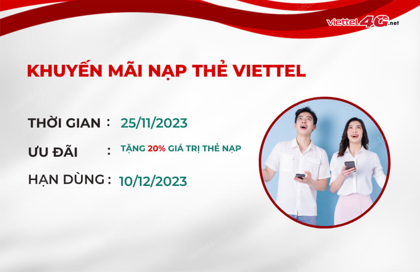 khuyen mai nap the viettel 25 11 2023