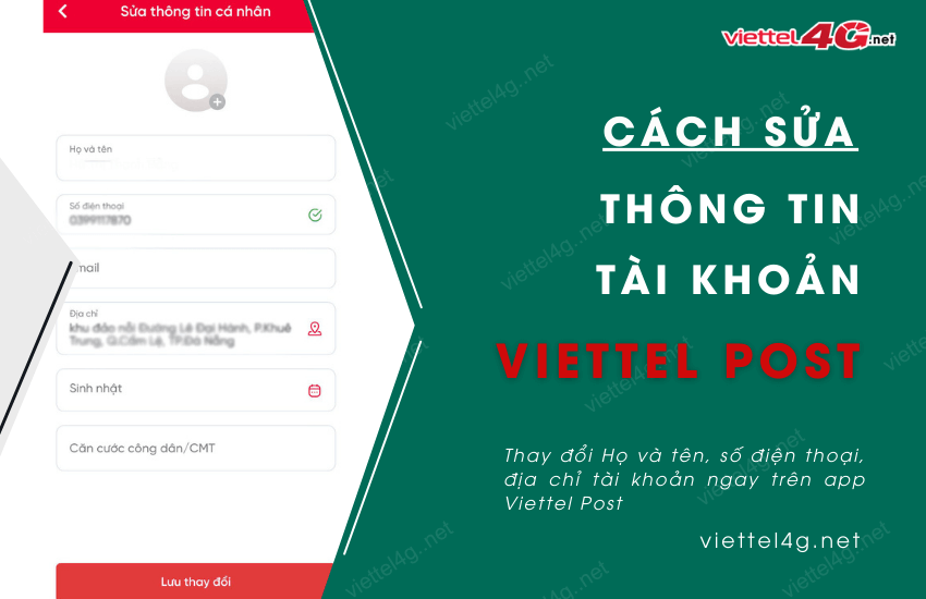 cach sua thong tin tai khoan viettel post