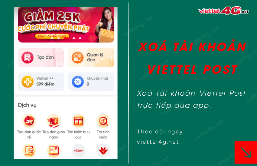 cach xoa tai khoan viettel post