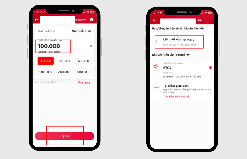cach nap tien vao viettel money bang tai khoan ngan hang