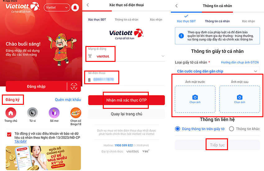dang ky tai khoan vietlott sms viettel