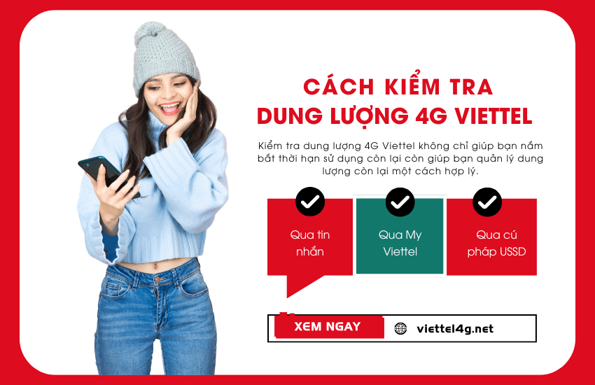 cach kiem tra dung luong 3g 4g viettel cach kiem tra dung luong 4g viettel