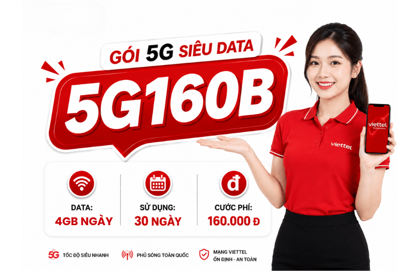 goi cuoc 5g160b cua viettel